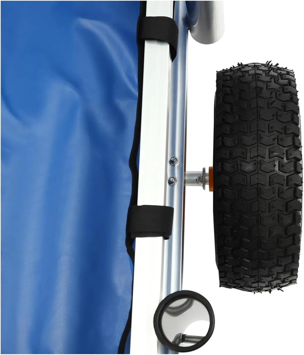 Fishing Beach Cart Wagon With Pneumatic Tires, Cargo Basket And 176lbs Load Capacity
