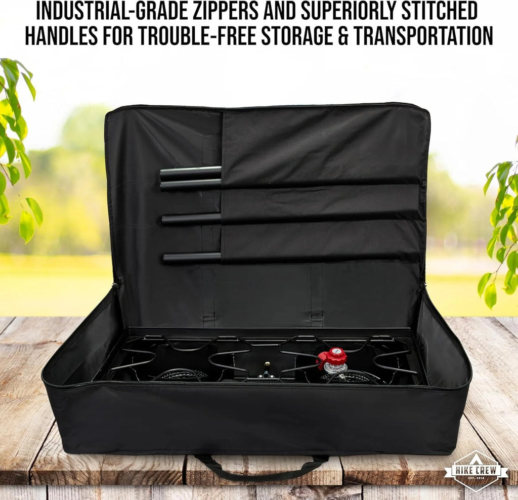Dual-Burner Portable Propane Gas Stove, 150,000 BTU, Cast Iron