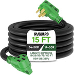 50 Amp 50 Foot RV/EV Extension Cord, Green - IIIFS-VXS1486
