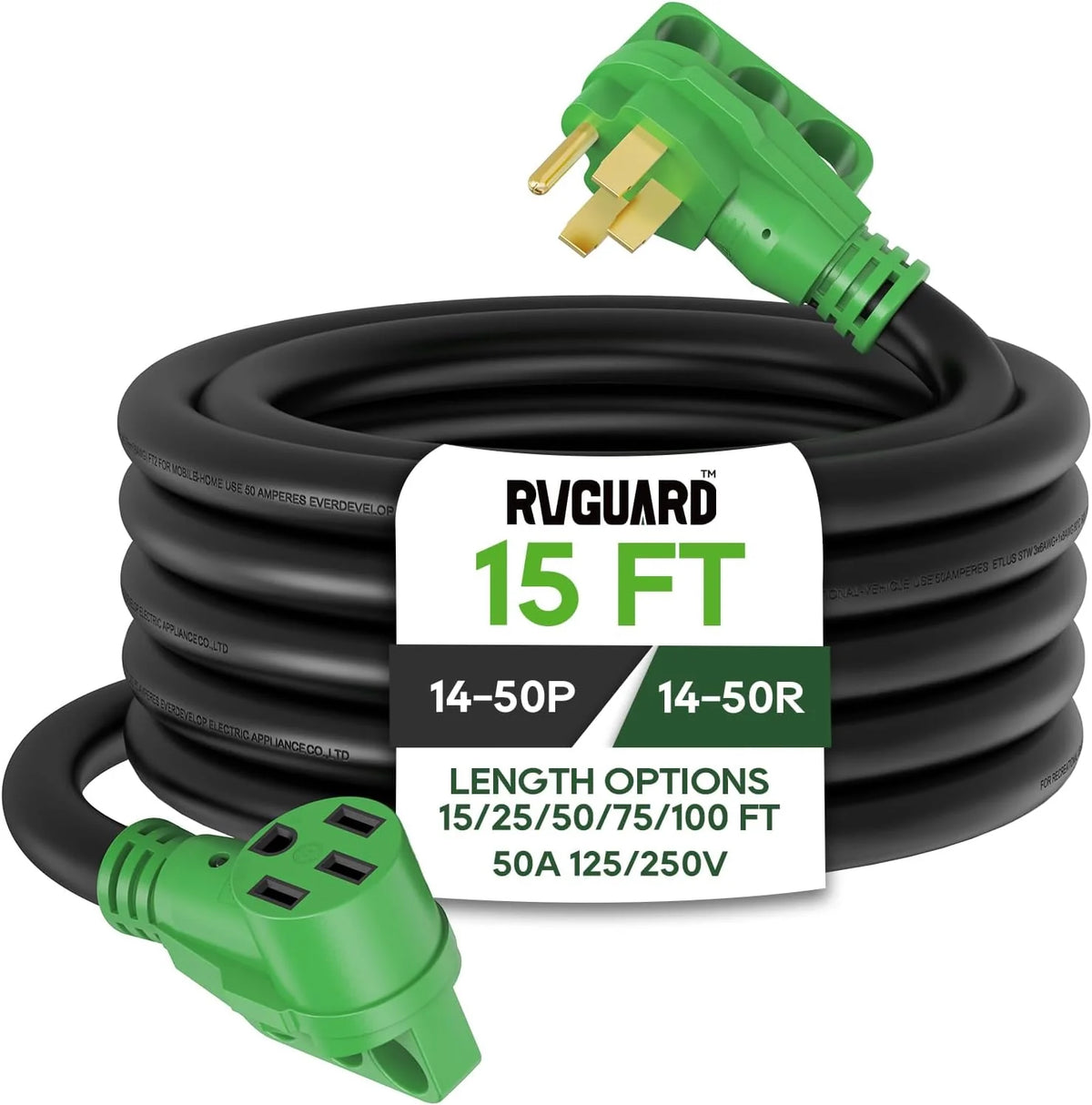 50 Amp 50 Foot RV/EV Extension Cord, Green - IIIFS-VXS1486