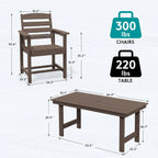 SERWALL 7-Piece HDPE Patio Dining Set, Aruba, 66.9in D x 32.2in W x 29.1in H