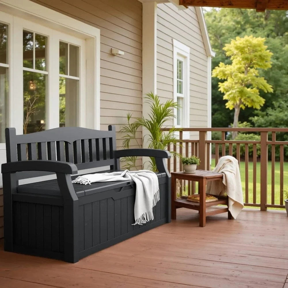 Devoko 82 Gallon Outdoor Storage Patio Bench And Deck Box