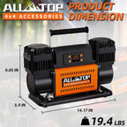 ALL-TOP 12V Dual Cylinder Air Compressor With LCD, 150PSI - ATACR350DG