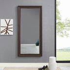 Full Length Oversized Rectangle Wall Mirror With Smooth Faux Wood Frame