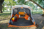 CORE 12 Person Straight Wall Cabin Tent, 16 x 11 Feet, Orange - SUVELAM