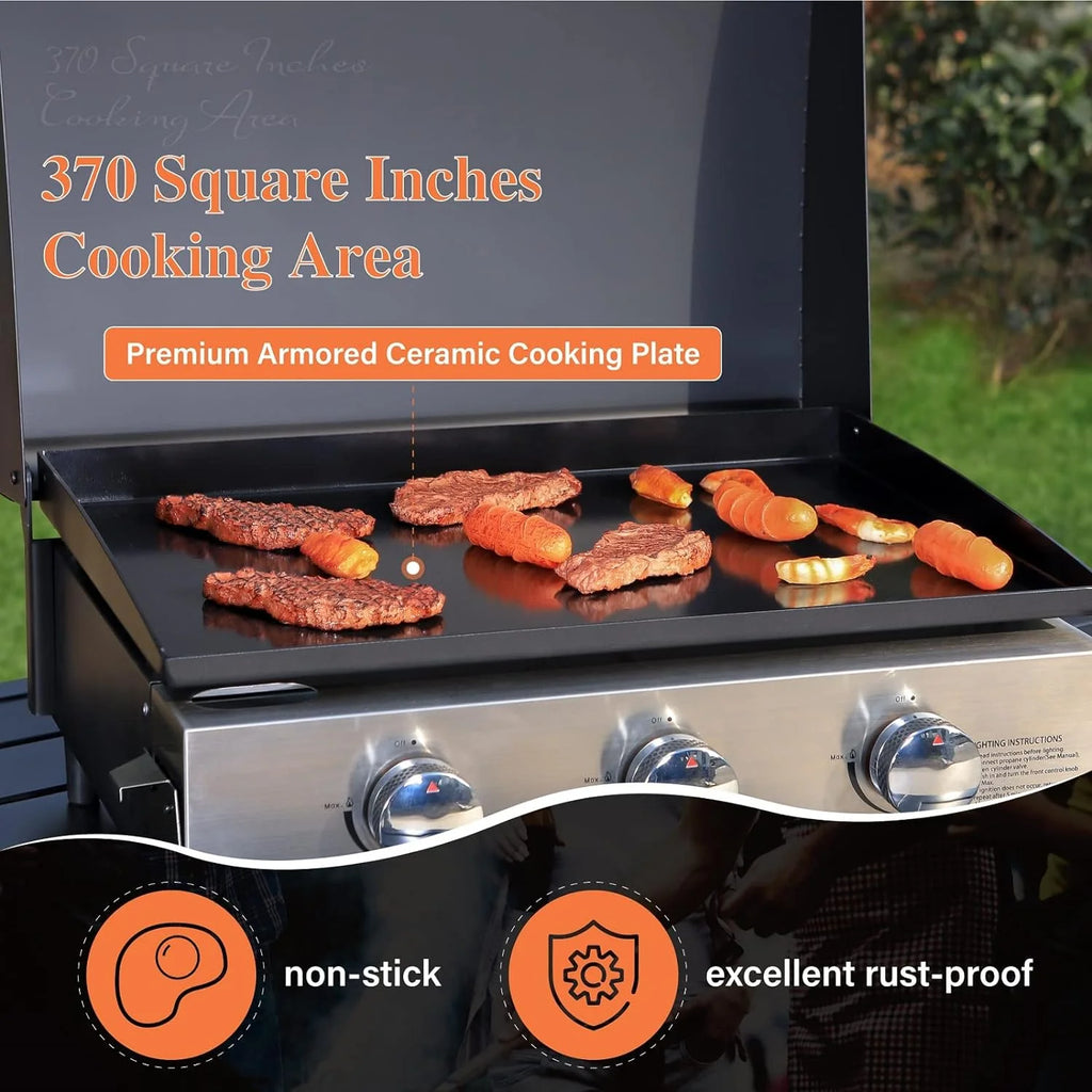 Sophia & William 4-Burner Propane Gas Grill, 542 Sq. In., Silver - E02GR001