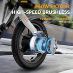 Jasion 14 Inch Folding Electric Bike, 21 Mph, 500W Peak Motor, 270Wh Battery - EB3