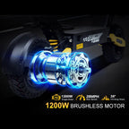 Off Road Electric Scooter For Adults, 1200W, 11 in Tires, 330 lb Load - GT06