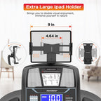 Famistar Folding Treadmill With 15 Levels Auto Incline, 300LB Capacity And 10MPH Speed