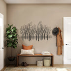 Black Metal Tree Wall Decor - Modern Forest Design Wall Art Sculpture