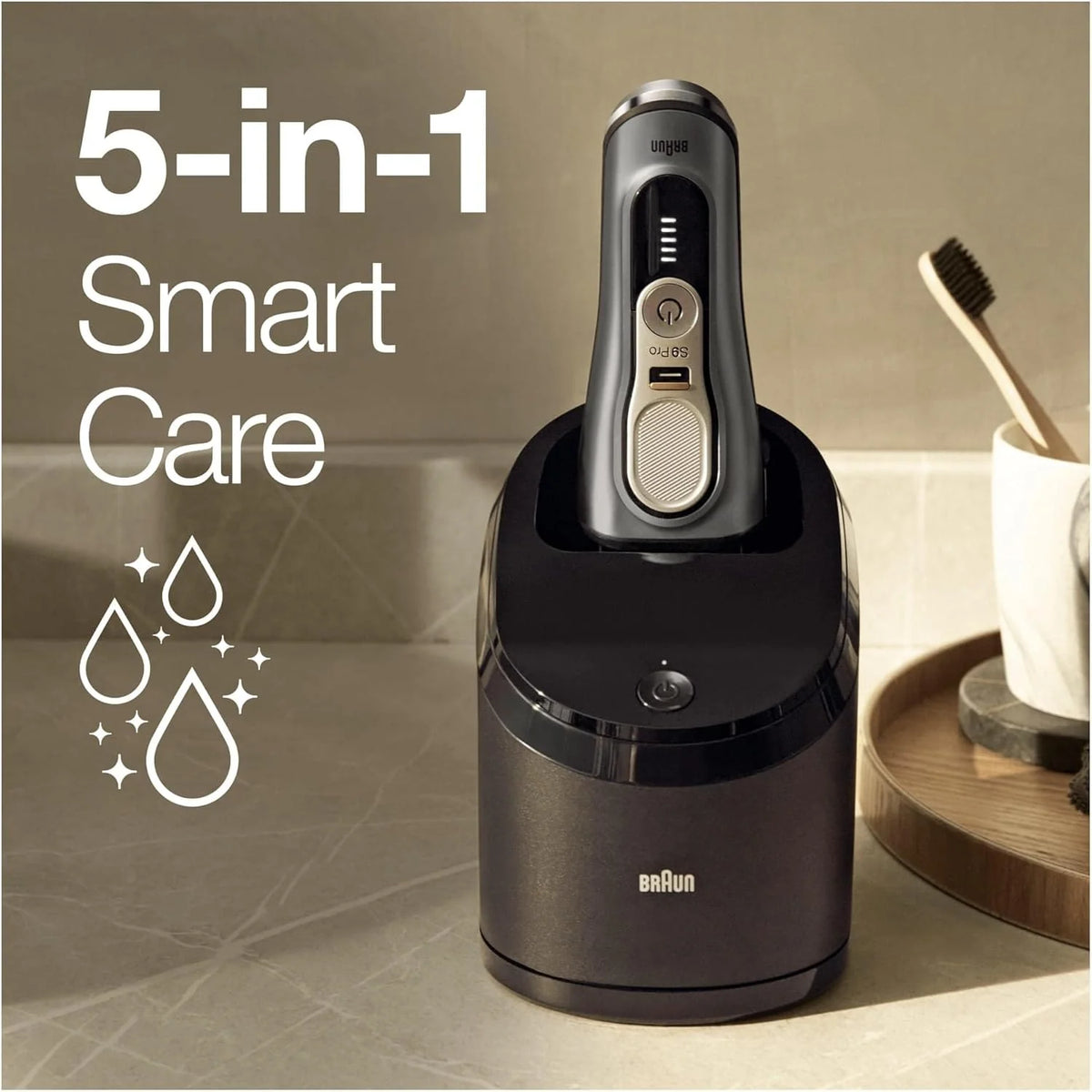 Braun Electric Shaver And Trimmer, 4+1 Shaving Head, 60 Min - Series 9 Pro