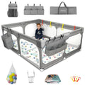 Baby Playpen With Folding Mat, 75 x 59 x 26 in, Grey