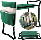 Outdoor Rolling Garden Workseat Cart With 10-Inch Wheels, Green, 30.3 in D x 17.7 in W x 21.2 in H