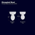 KOHLER Highline Arc Extra Tall Elongated Toilet, White, 1.28 GPF, 2-Piece - 78305-0