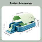 Ergocar Inflatable Swimming Pool With Water Slide And Awning - 2.1 Meters, Three Layers