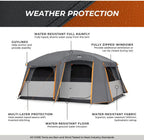 CORE 12 Person Straight Wall Cabin Tent, 16 x 11 Feet, Orange - SUVELAM