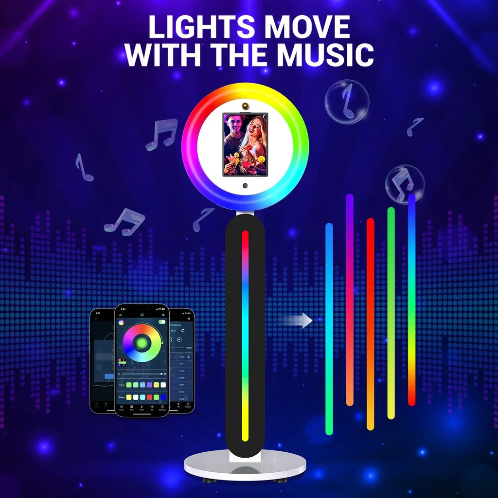 Portable iPad Photo Booth Stand With Ring Light and Remote App Control