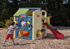 Step2 Neighborhood Fun Center Brown Plastic Playhouse With Slide - 851000