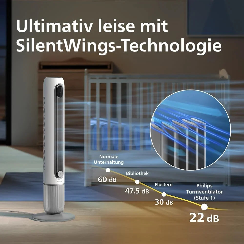 Philips Smart Tower Fan 7000 Series - 8,4 m/s, 22 dB, WLAN, 12 Levels