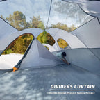 unp 10-Person Camping Tent, 18ft x 9ft x 78in, 2 Rooms, 5 Mesh Windows
