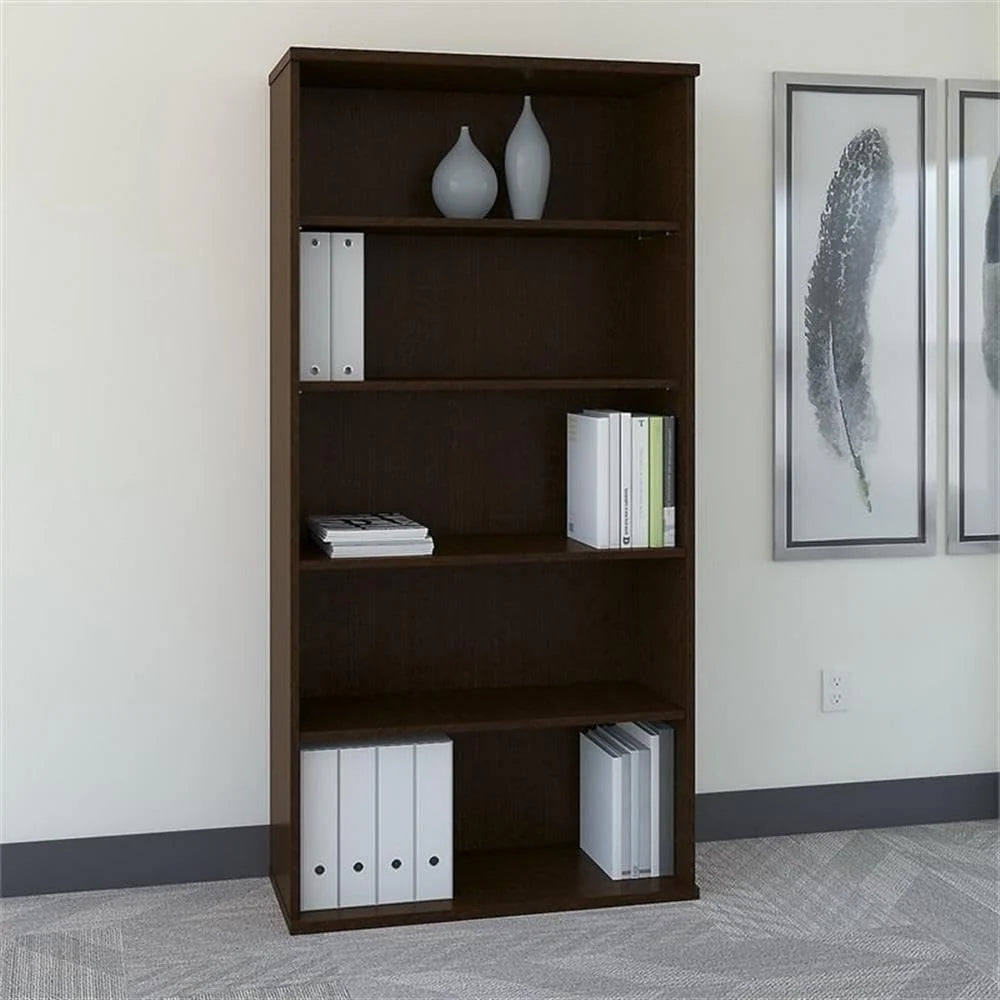 Bush Business Furniture Tall 5 Shelf Bookcase, Mocha Cherry - Series C