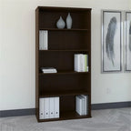 Bush Business Furniture Tall 5 Shelf Bookcase, Mocha Cherry - Series C
