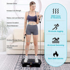 AXV Vibration Plate Fitness Platform, Gray, 2 Resistance Bands - Slim-Gray