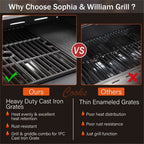 Sophia & William 4-Burner Propane Gas Grill, 542 Sq. In., Silver - E02GR001