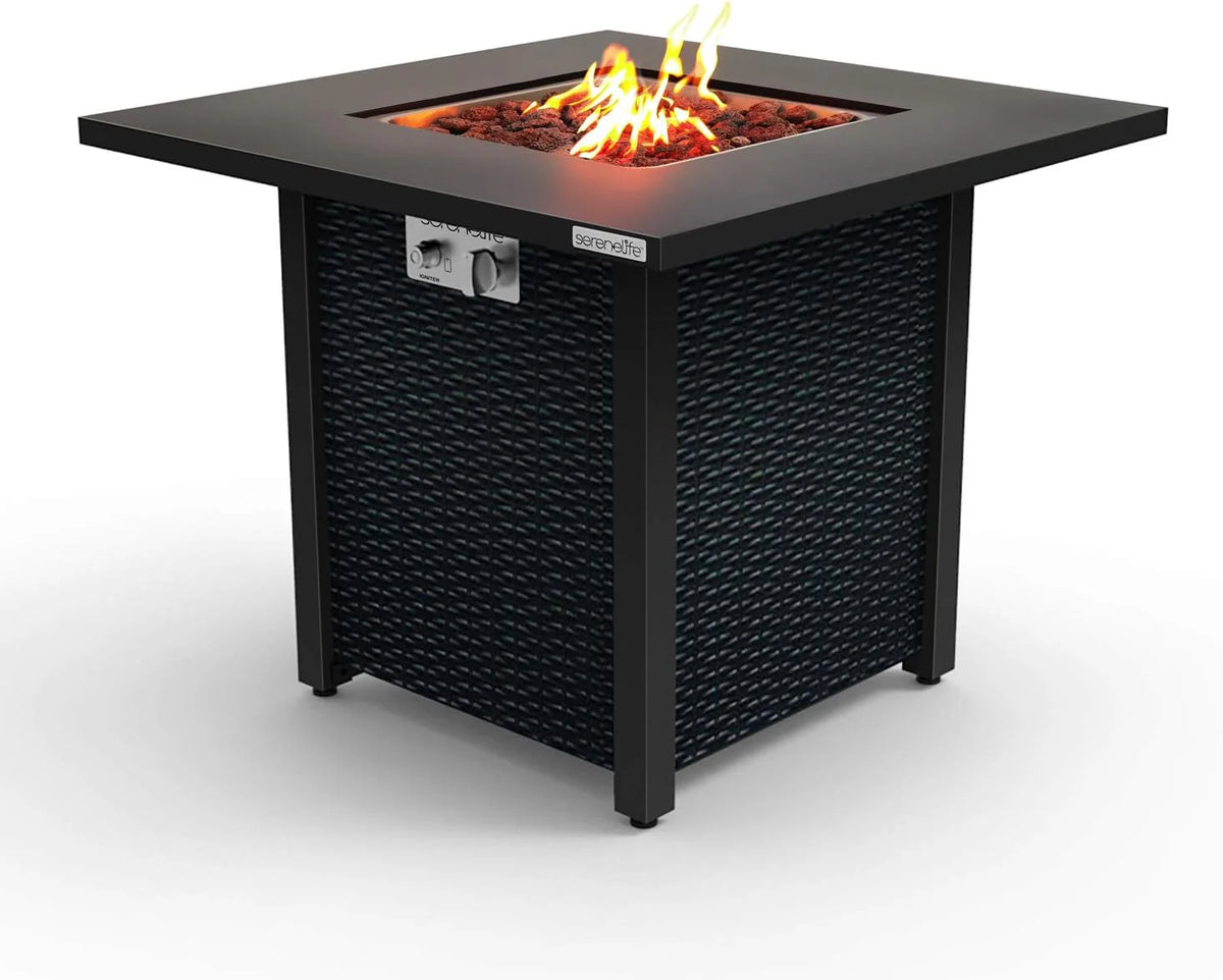 Propane Fire Pit Table, 40,000 Watt, 30 in x 30 in x 11 in, Gray