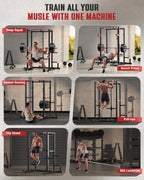 Sportsroyals Power Cage With Adjustable Cable Crossover System, 1600 lbs, Red, 61.6 x 56.0 x 82.6 in - Power Cage