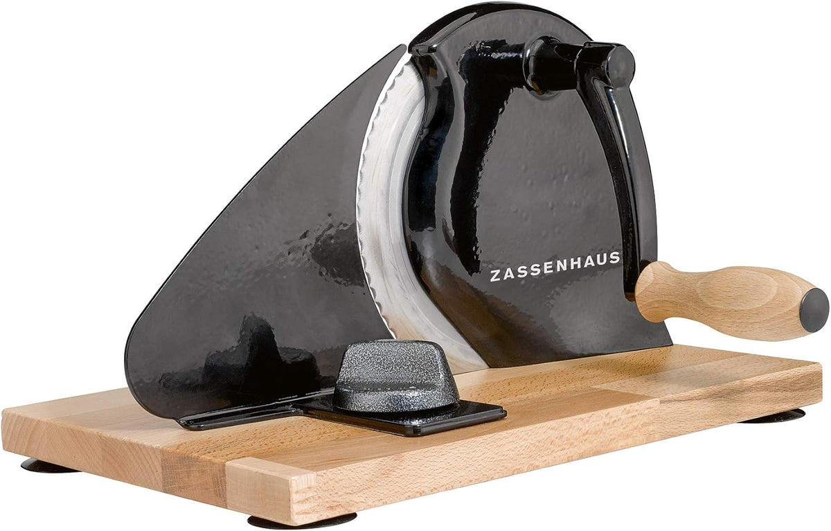 Zassenhaus Manual Bread Slicer, Stainless Steel, Silver-Brown, 13.39 x 10.24 x 8.27 in