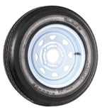 2-Pack Trailer Tires And Rims 5.30-12 Load B 5-Lug White Spoke