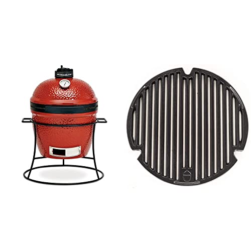 Charcoal Ceramic Grill With Cast Iron Stand - Joe Junior Grill + Cover + Plate