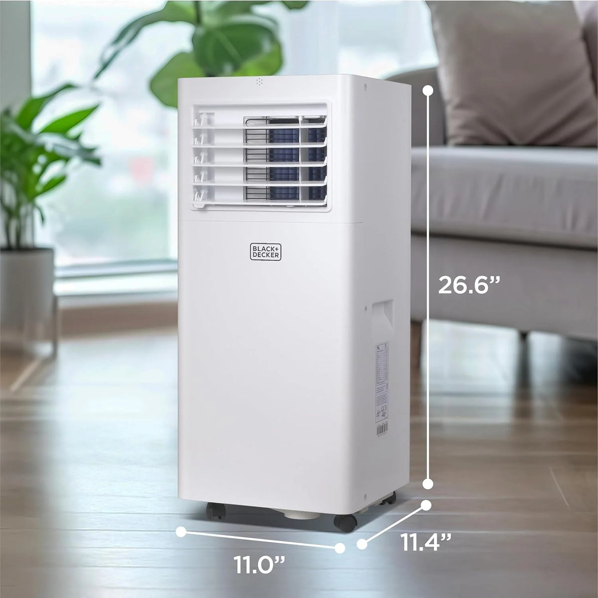 BLACK+DECKER Portable Air Conditioner, 12,000 BTU (8,000 BTU SACC), Up To 550 Sq. Ft., White - BPACT12WT