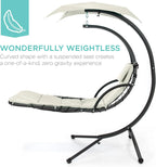Best Choice Products Outdoor Hanging Steel Chaise Lounge Chair With Canopy, Charcoal Gray - SKY5871
