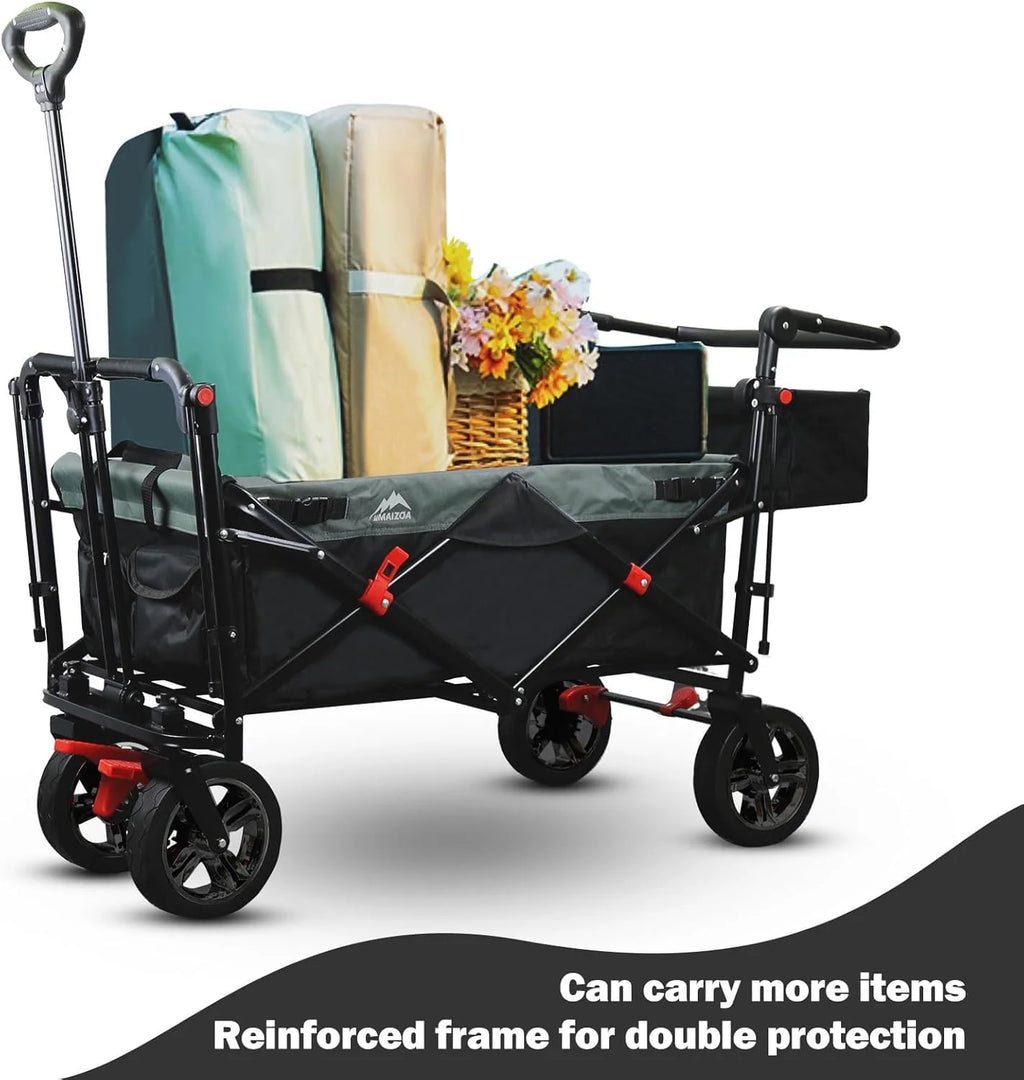 Foldable Child Carriage Wagon, Black, 220 Pounds
