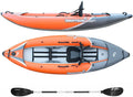 Inflatable Tandem Whitewater Kayak With High Pressure Floor, EVA Padded Seats, 120/220 - 8.5in x 36in x 13in