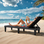 Greesum Outdoor Chaise Lounge Chair Set Of 2 - Black
