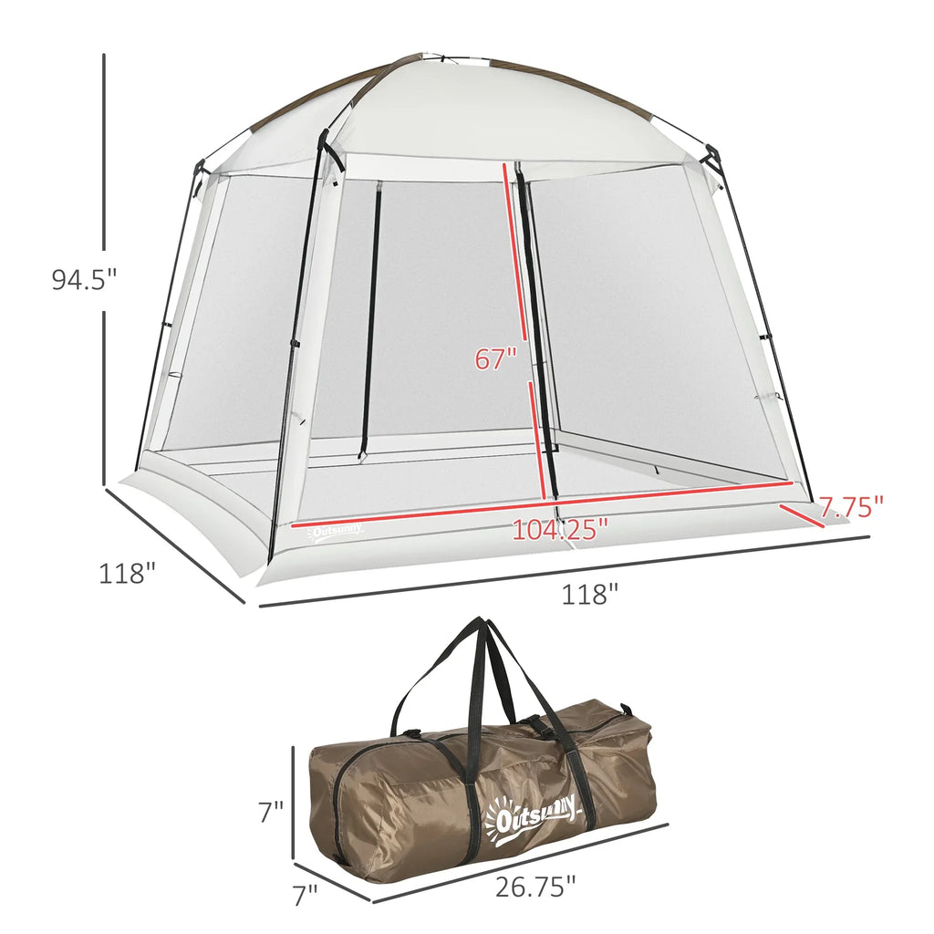 Outsunny Screen Tent, 10' x 10' Screen House Room With UV50+ Protection