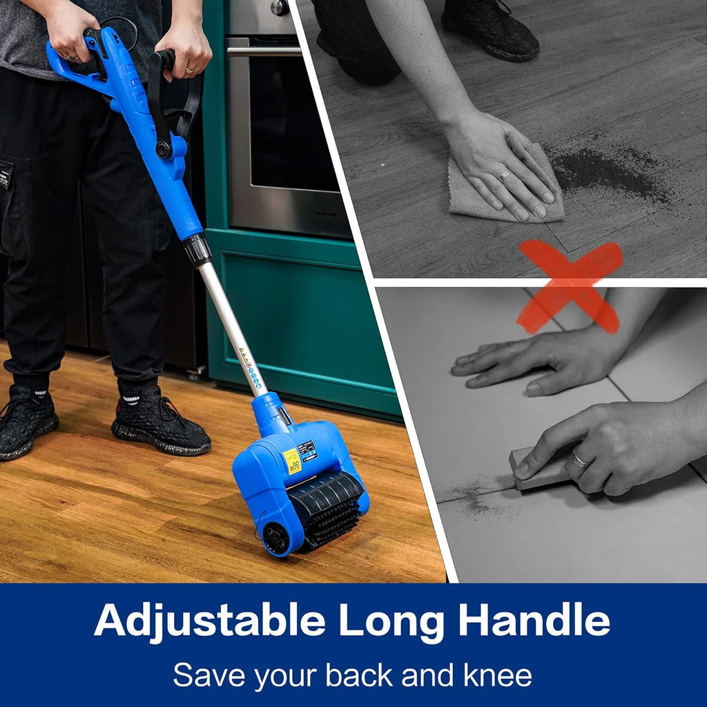 Electric Stand Up Grout Cleaning Machine With Brush Wheels - Outdoor Bundle