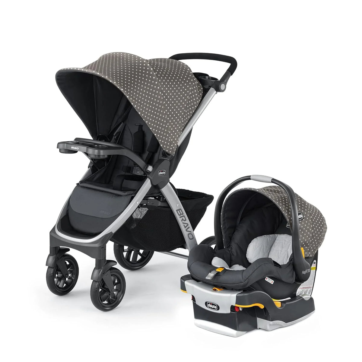 Chicco Bravo Primo Quick-Fold Stroller And KeyFit 35 Zip Infant Car Seat Travel System