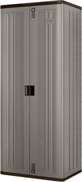 72-Inch Platinum Resin Storage Cabinet With Double-Wall Construction And 3 Metal-Reinforced Shelves