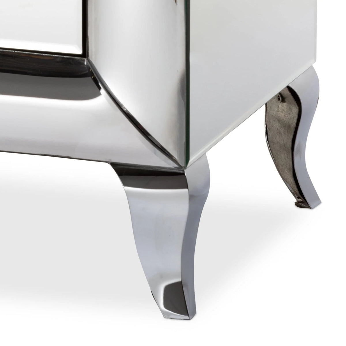 Baxton Studio Pauline Mirrored 3-Drawer End Table