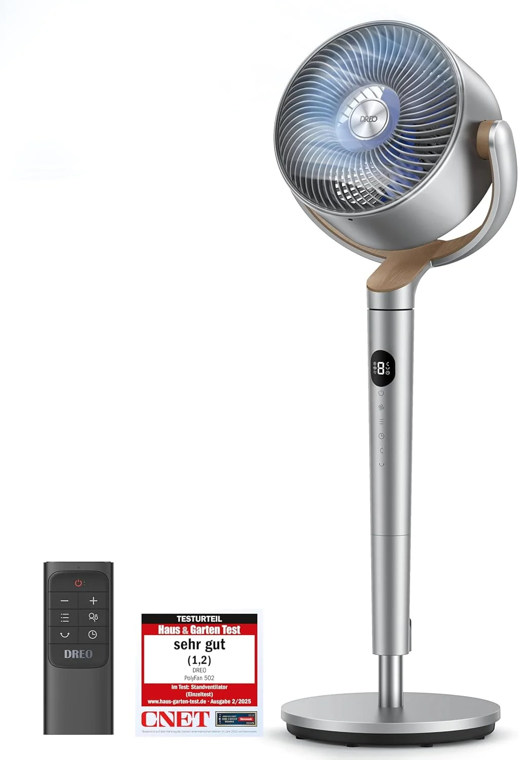 Dreo PolyFan Stand Fan, 20dB, 120 Degree Omni-Directional Oscillation, 35-40 inch - PolyFan 502