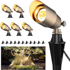 Solid Brass Outdoor Spotlight Fixtures, 12V Bronze, 12 Pack, Bulbs Not Included