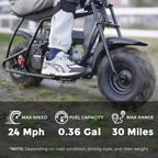 FRP Gas Powered Mini Dirt Bike 99 CC 4 Stroke 3HP Black - GMB100-BLACK-1