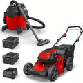 82V MAX 21-inch Cordless Electric Push Lawn Mower, Steel Deck, Red/Black - Tool Only