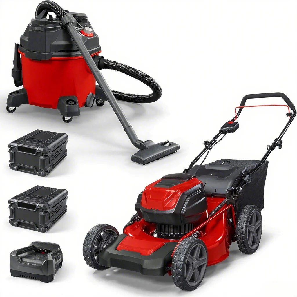 82V MAX 21-inch Cordless Electric Push Lawn Mower, Steel Deck, Red/Black - Tool Only