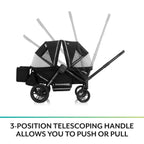 2-in-1 All-Terrain Baby Stroller Wagon With Canopy And Storage - Gray
