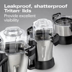 Hamilton Beach Professional Juicer Mixer Grinder, 2.2 HP, 120V, 3 Stainless Steel Jars, 0.5, 1 And 1.5 Liters - 58770